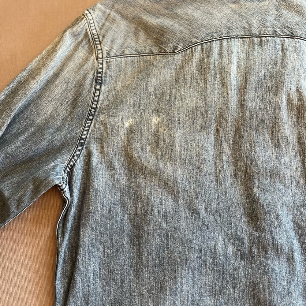 Lucky Brand Men’s Classic Fit Denim Shirt L/S Collared Shirt Size Medium - Picture 7 of 10